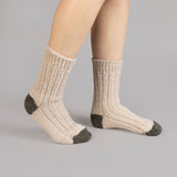 PKG of 6 Men's Merino Wool Heel Toe Socks- Oat
