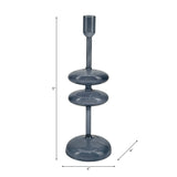 Candle Holder - Blue Glass Retro Bubble Taper, 11 in.