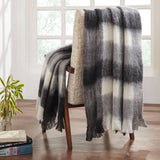 Windsor Check Mohair Throw, Black and White