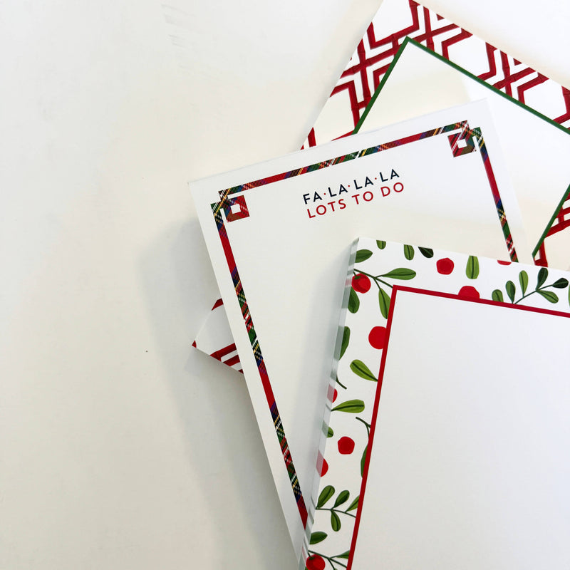 5"x7" FA LA LA LOTS TO DO Christmas Notepad