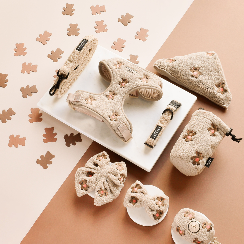 Theo Embroidered Teddy Adjustable Neck Harness: M