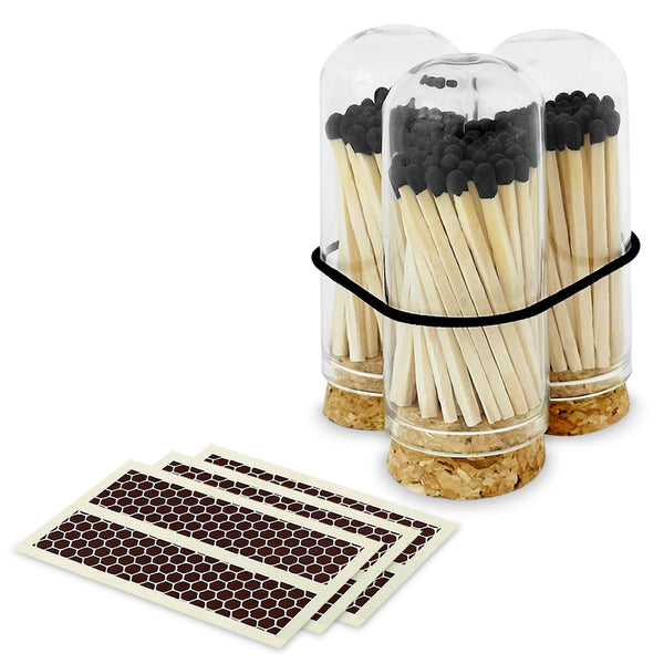 2" Matches + Mini Cloche - Colors of Your Choice + Strikers: Black Tip