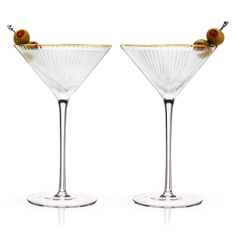 Gold-Rimmed Martini Glasses- SET OF 2