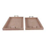 Decorative Trays- Tan Wood Selenite,