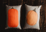 Primitive Upright Fall Pumpkin Lumbar Pillow Cover | 12x18 Thanksgiving Décor | Fall Decor | Room Decor | Decorative Pillows | Gift for her: Cover / Upright Pumpkin