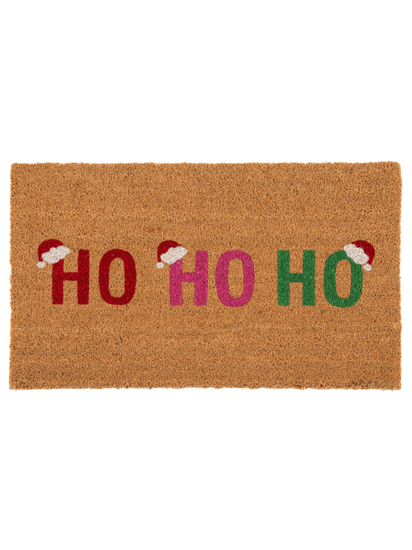 "HO HO HO" SANTA HAT DOORMAT