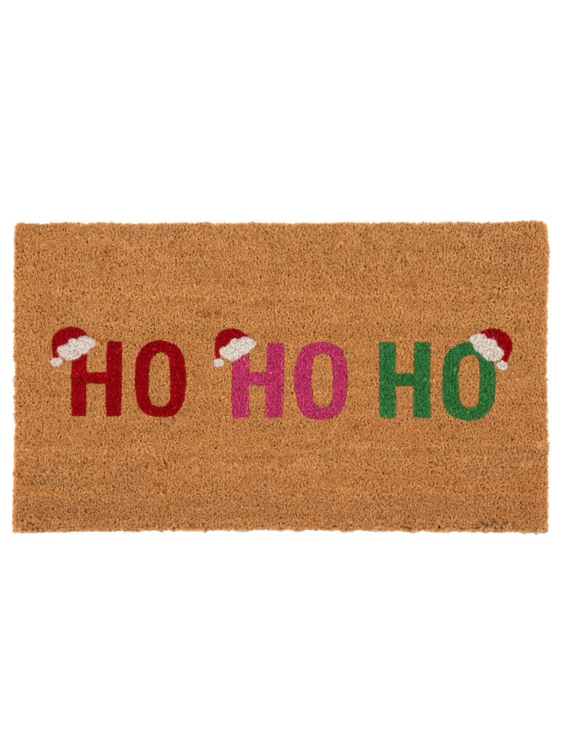 "HO HO HO" SANTA HAT DOORMAT