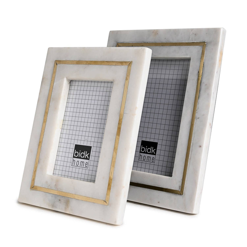Marble Frame w/ Brass Inlay 4" x 6"
