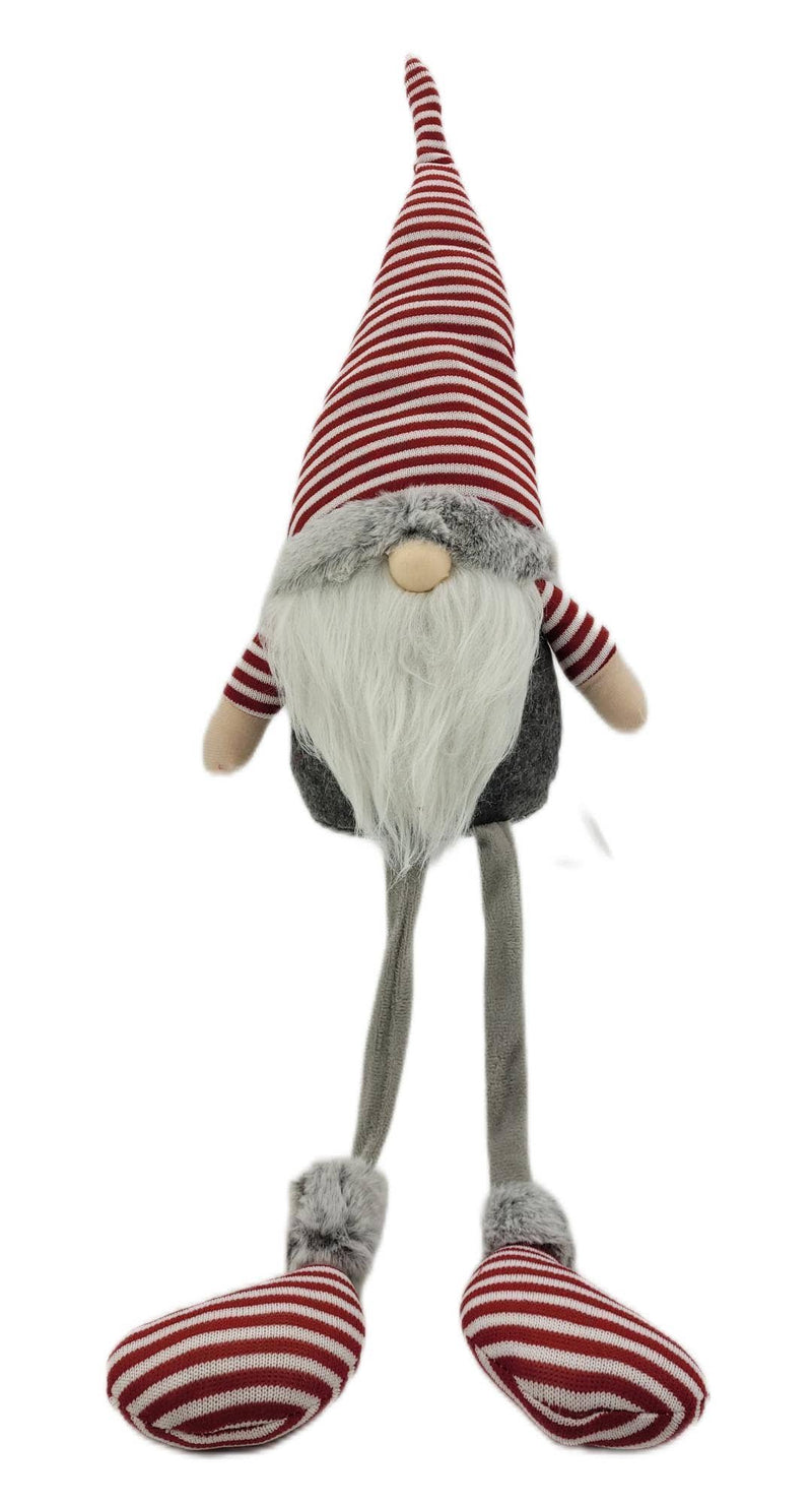 Long Legs Fabric Striped Christmas Gnome 26"