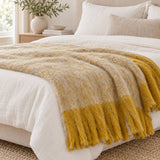 Luxe Striped Mohair Throw, Yellow