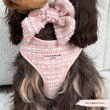 Pink Textured Tweed Adjustable Neck Harness: M