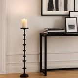 Floor Pillar Candle Holder - Black Metal Abacus, 36 in.