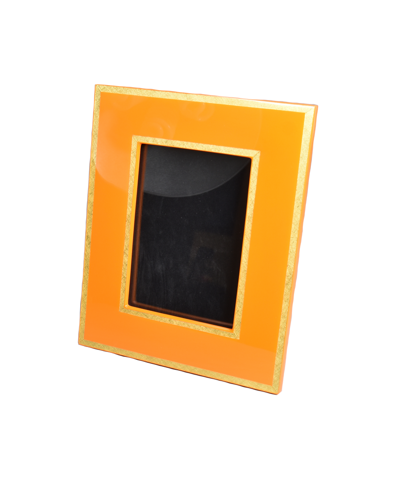 Orange with Shine Gold Leaf Trim - Picture Frame - PF-5OSGLT