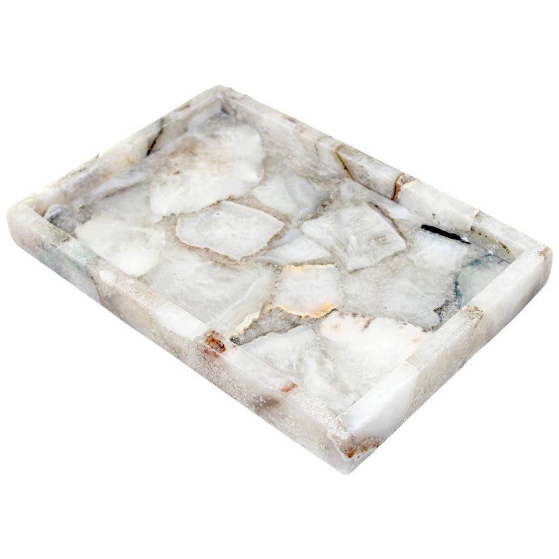 Lg. White Agate Tank Tray
