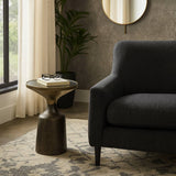 Metal Geometric Base End Table Marble Top - Green, 20 in.