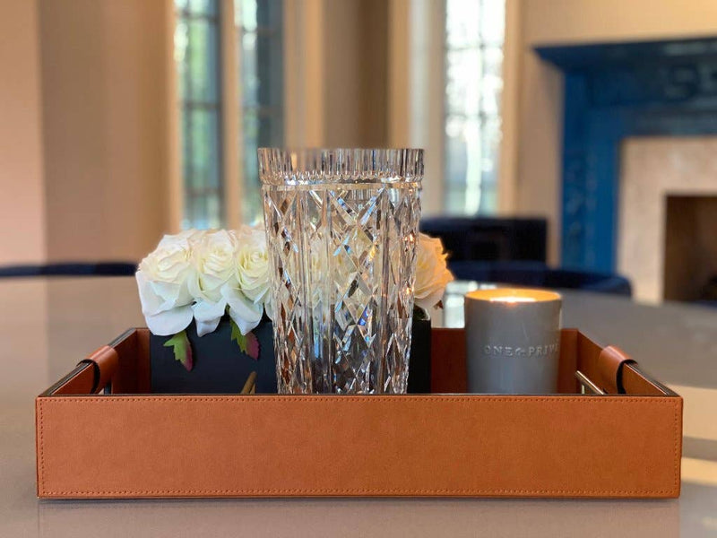 Cooper Saddle Hand-Stitched Premium Leather | Serving Tray | 20" x 14" x 3.15" | One Preevay