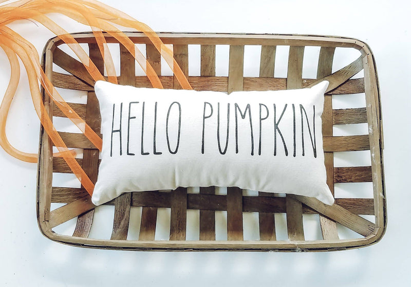 Hello Pumpkin Autumn Decor Lumbar Pillow
