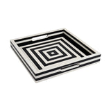 Decorative Tray Concentrics Black & White 12x12 inch