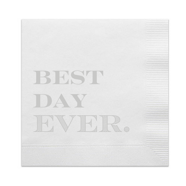 Best Day Ever Wedding Cocktail Paper Napkins