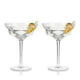 Seneca™ Faceted Crystal Martini Glasses Set of 2