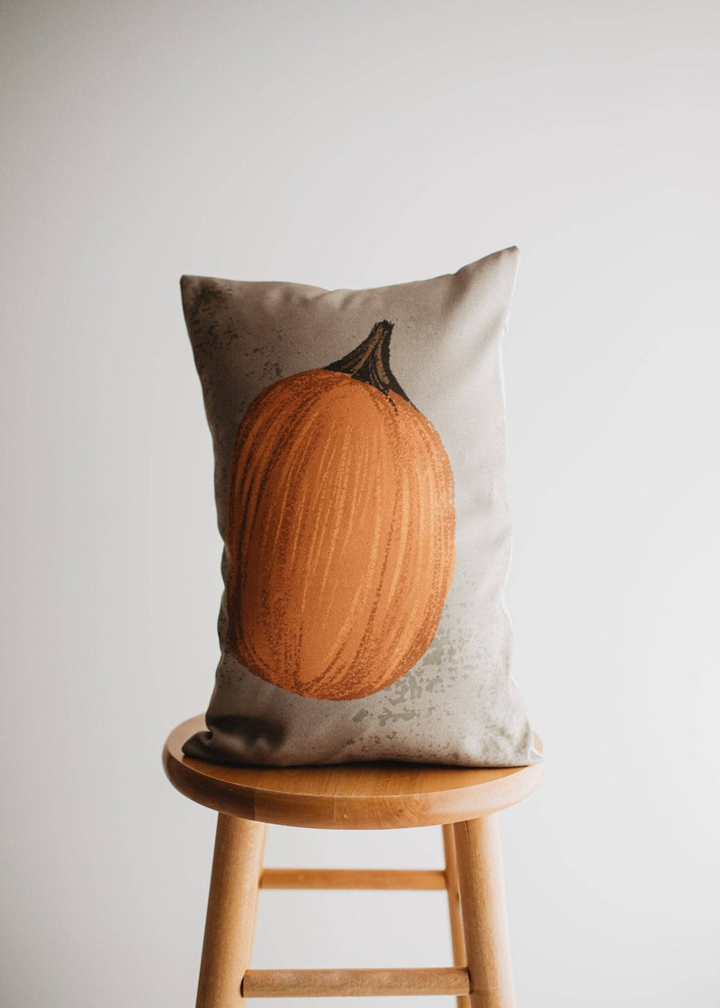 Primitive Upright Fall Pumpkin Lumbar Pillow Cover | 12x18 Thanksgiving Décor | Fall Decor | Room Decor | Decorative Pillows | Gift for her: Cover / Upright Pumpkin