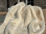 One Preevay Casual Khaki Ultra-Soft Faux Rabbit Fur Throw | Luxury 800gsm Plush | 50x60