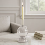 Taper Candle Holder - Clear Glass Bubble, 7 in.