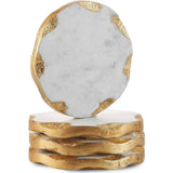 Lavi Marble Gold Organic Edge Coaster Set