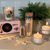 4" Matches in Chic Cork Top Jar - Colors of Your Choice: Tuxedo