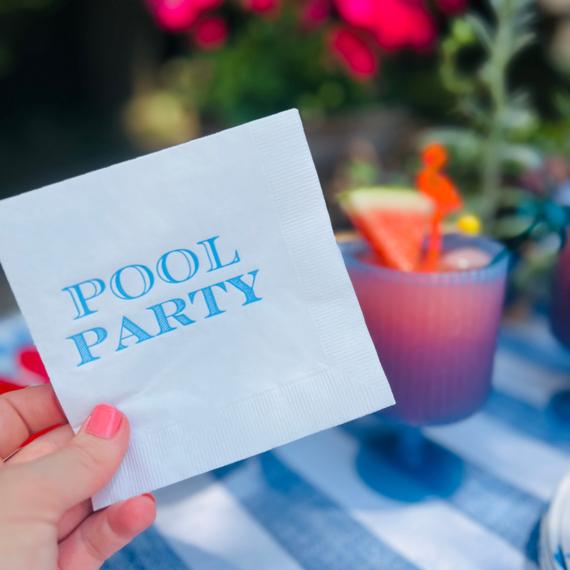 Pool Party Summer Cocktail Paper Napkins