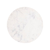Natural Wood Round Coffee Table With Marble Top