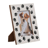 Photo Frame - White/Black Resin Wood Paw Prints, 4x6 in.