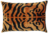 Handmade Velvet Throw Pillow – 16x24 Inch Tiger Print Patter