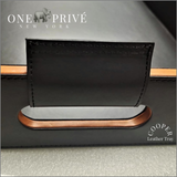 Cooper Black Hand-Stitched Premium Leather Serving Tray | 20" x 14" x 3.15" |One Preevay