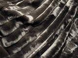 Majestically Inspired | Elegant Black | Ribbed Faux Rabbit & Velvet Bedding | Twin & Queen