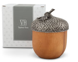 Pewter Top Wood Acorn Box