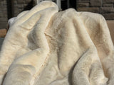 One Preevay Casual Khaki Ultra-Soft Faux Rabbit Fur Throw | Luxury 800gsm Plush | 50x60