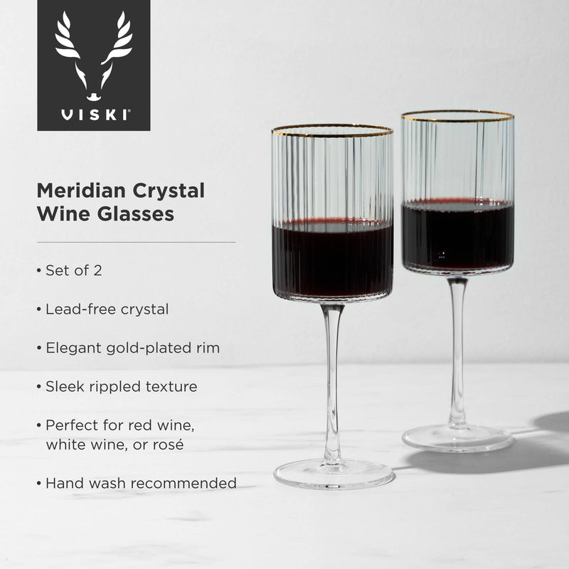 Gold-Rimmed Wine Glasses- SET OF 2