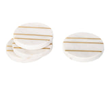 Set of Four Round Marble Coasters with Inlay