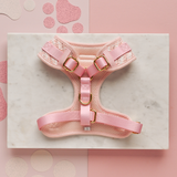 Pink Textured Tweed Adjustable Neck Harness: M