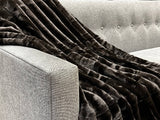 Majestically Inspired | Elegant Black | Ribbed Faux Rabbit & Velvet Bedding | Twin & Queen