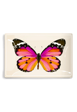 Pink Sardinia Butterfly Decoupage Glass Tray