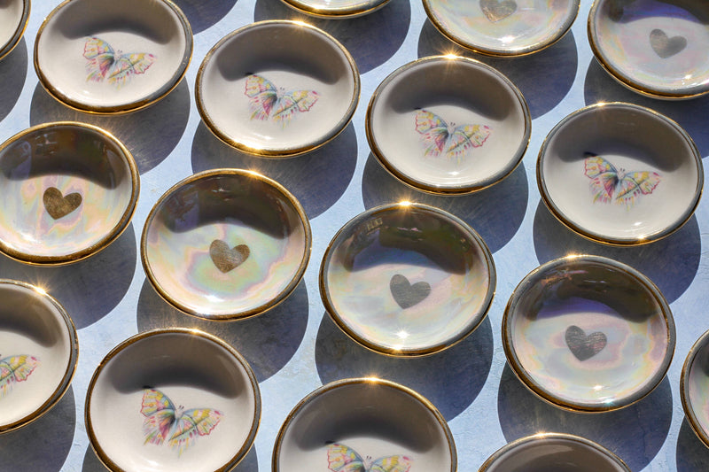 Iridescent Heart Ring Dish