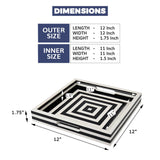Decorative Tray Concentrics Black & White 12x12 inch