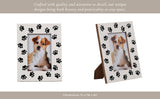 Photo Frame - White/Black Resin Wood Paw Prints, 4x6 in.