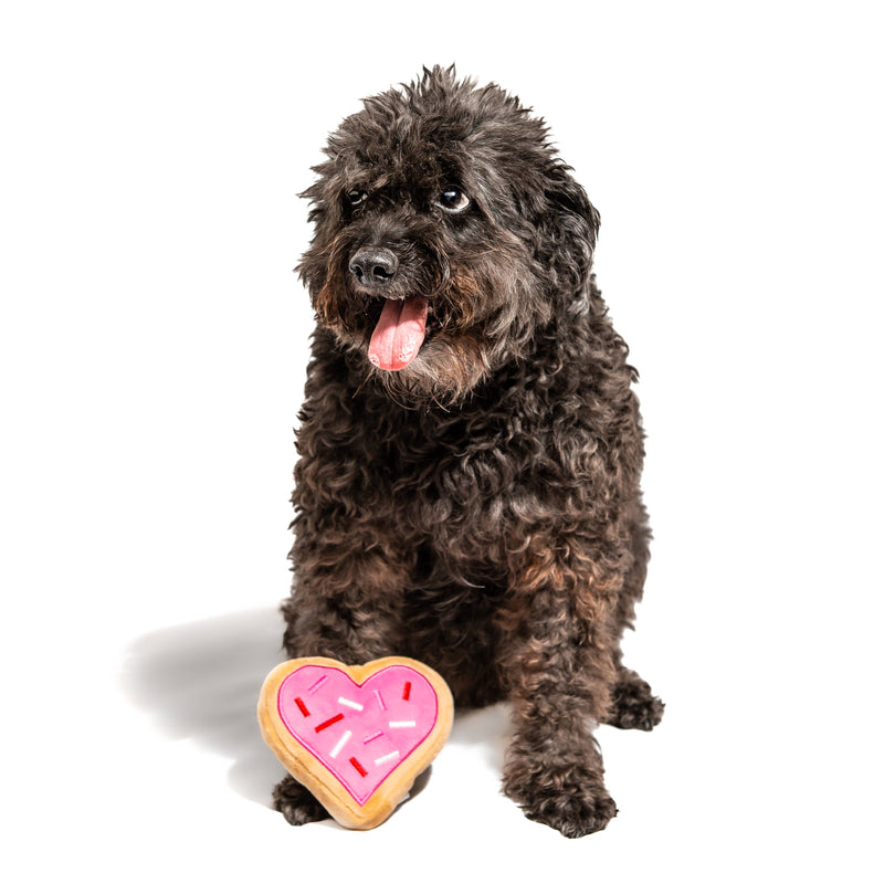 Pink Heart Sugar Cookie Dog Toy