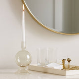 Taper Candle Holder - Clear Glass Bubble, 7 in.