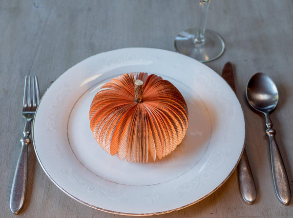 Book Pumpkin Fall Decor Thanksgiving Halloween Hosting Gift: Small
