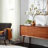 Clear 15 in. Glass Modern Gold-Dipped Vase