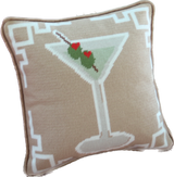 Dirty Martini Needlepoint Pillow